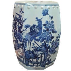 Blue and White Chinese Oriental Porcelain Ceramic Garden Stool