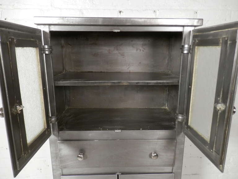 American Tall Mid Century Modern Metal Cabinet