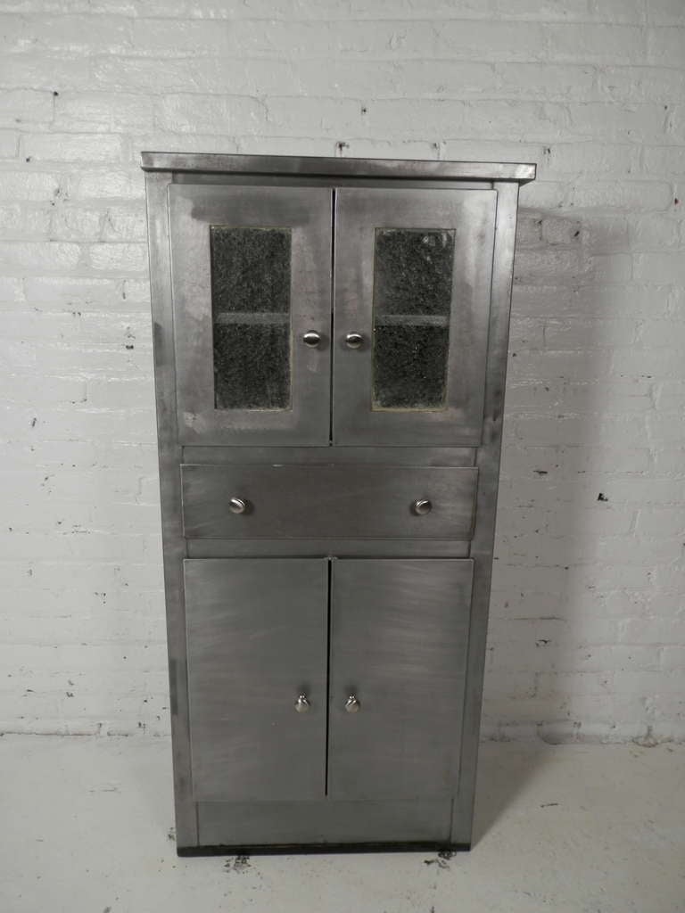 Tall Mid Century Modern Metal Cabinet 1