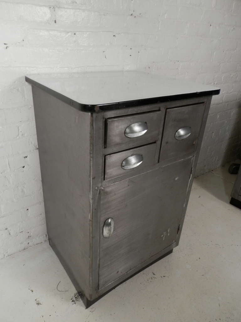 Mid Century Modern Metal w/ Porcelain Top at 1stDibs mid