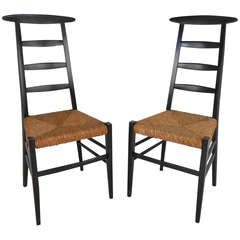 Vintage Ladder Back Rush Seat Chairs