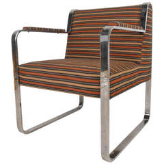 Unique Mid-Century Chrome Armchair 12