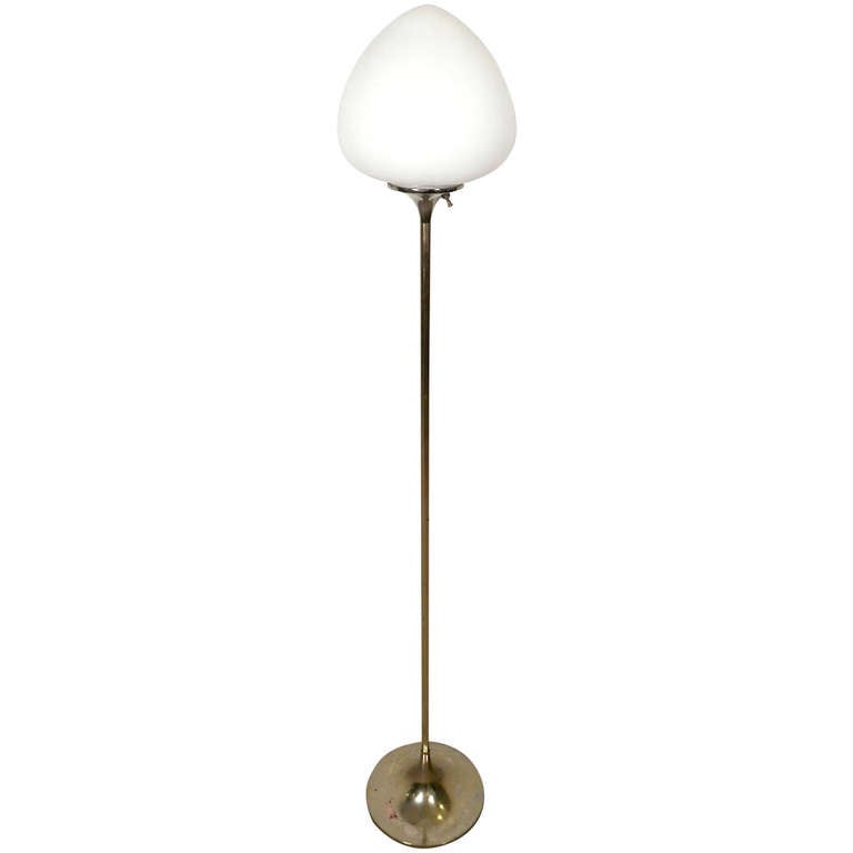 Brass Laurel Floor Lamp w/ Mushroom Shade