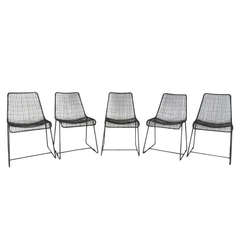 Set of Mid Century Modern Industrial Mesh Chairs
