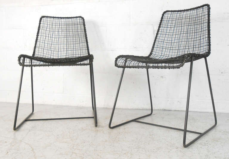 20th Century Set of Mid Century Modern Industrial Mesh Chairs