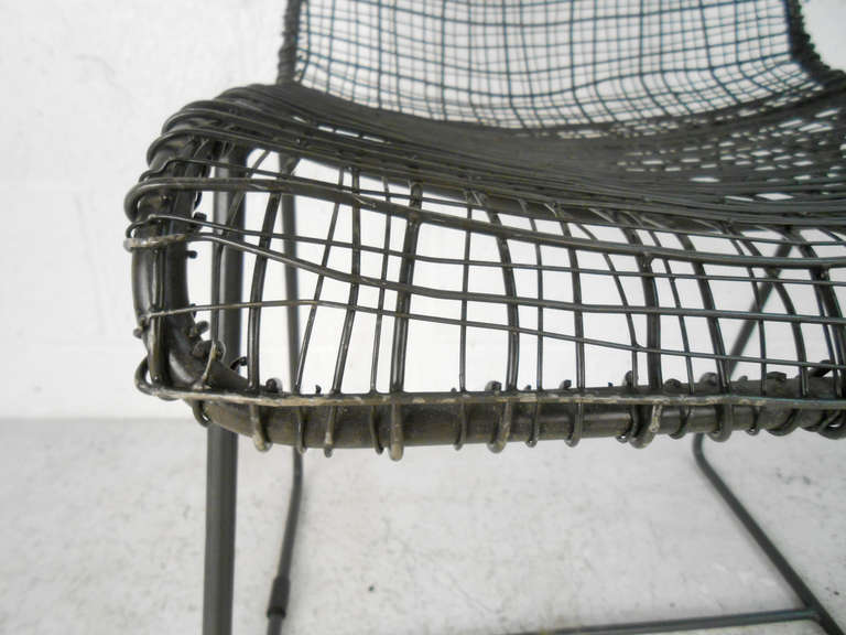 Set of Mid Century Modern Industrial Mesh Chairs 4