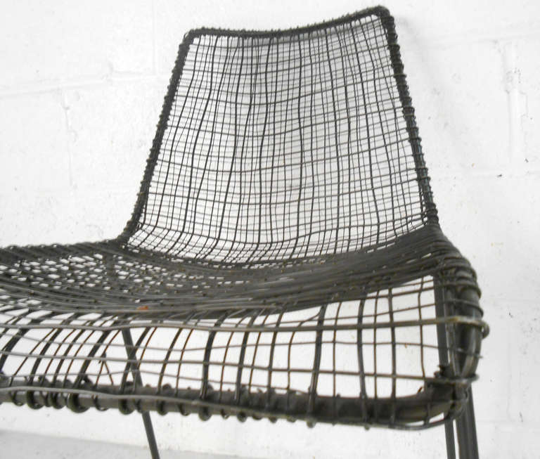 Set of Mid Century Modern Industrial Mesh Chairs 5