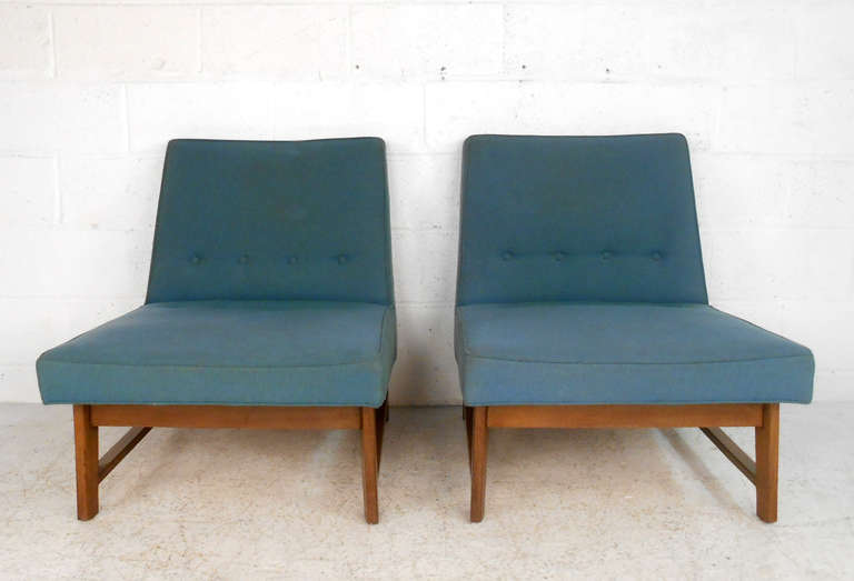 American Dunbar Slipper Chairs by Roger Sprunger, Mid-Century Modern