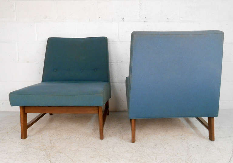 Mid-20th Century Dunbar Slipper Chairs by Roger Sprunger, Mid-Century Modern