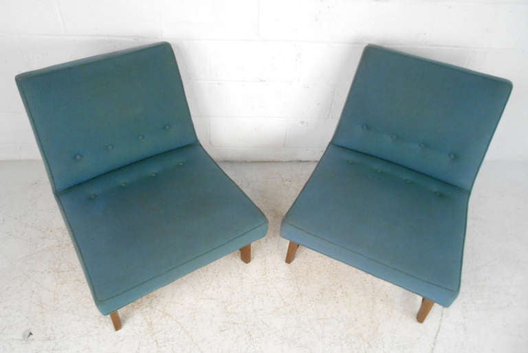 Dunbar Slipper Chairs by Roger Sprunger, Mid-Century Modern 1