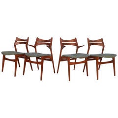Exquisite Set of Mid-Century Modern Eric Buck Style Dining Chairs