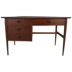 Stylish Vintage Modern Desk by Bassett with a Finished Back
