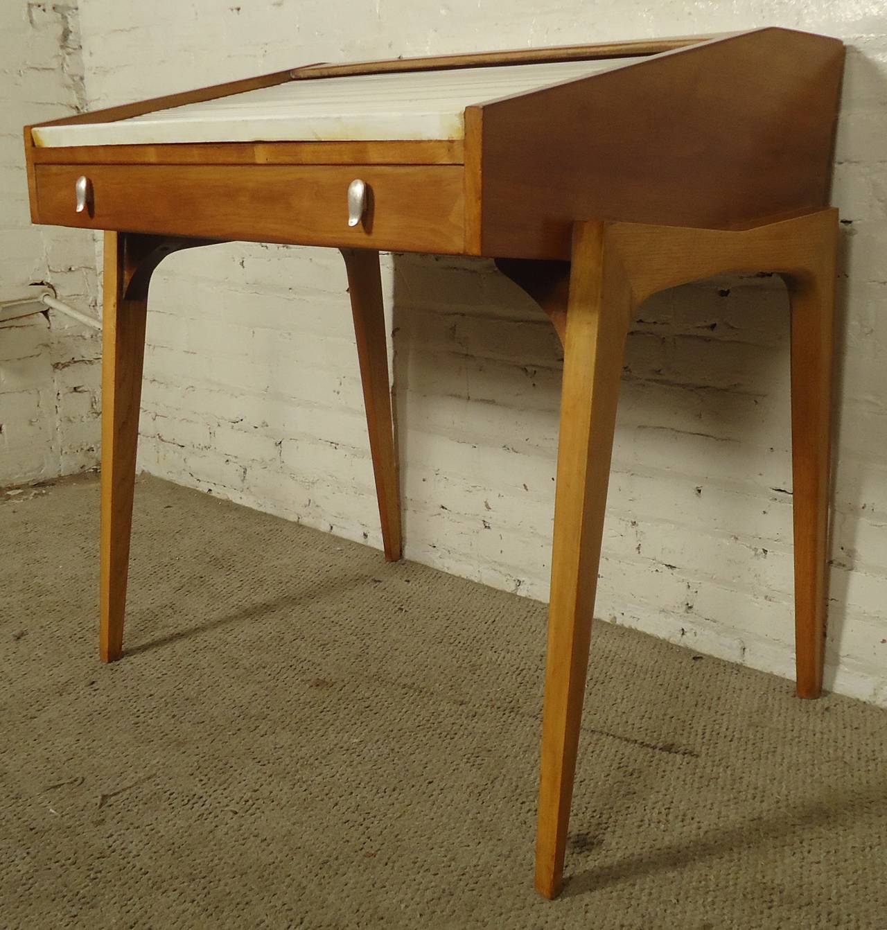 Petite Roll Top Desk And Chair By John Van Koert For Drexel