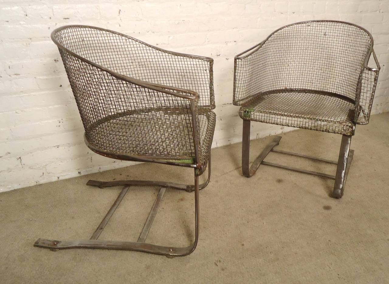 American Pair of Spring Garden Chairs Refinished