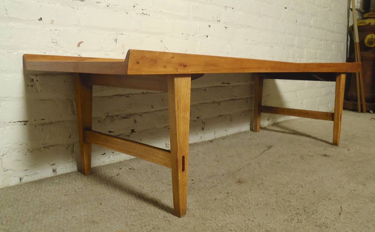 Mid-Century Modern Rare Mid-Century Table with Rosewood Inlay Pedals