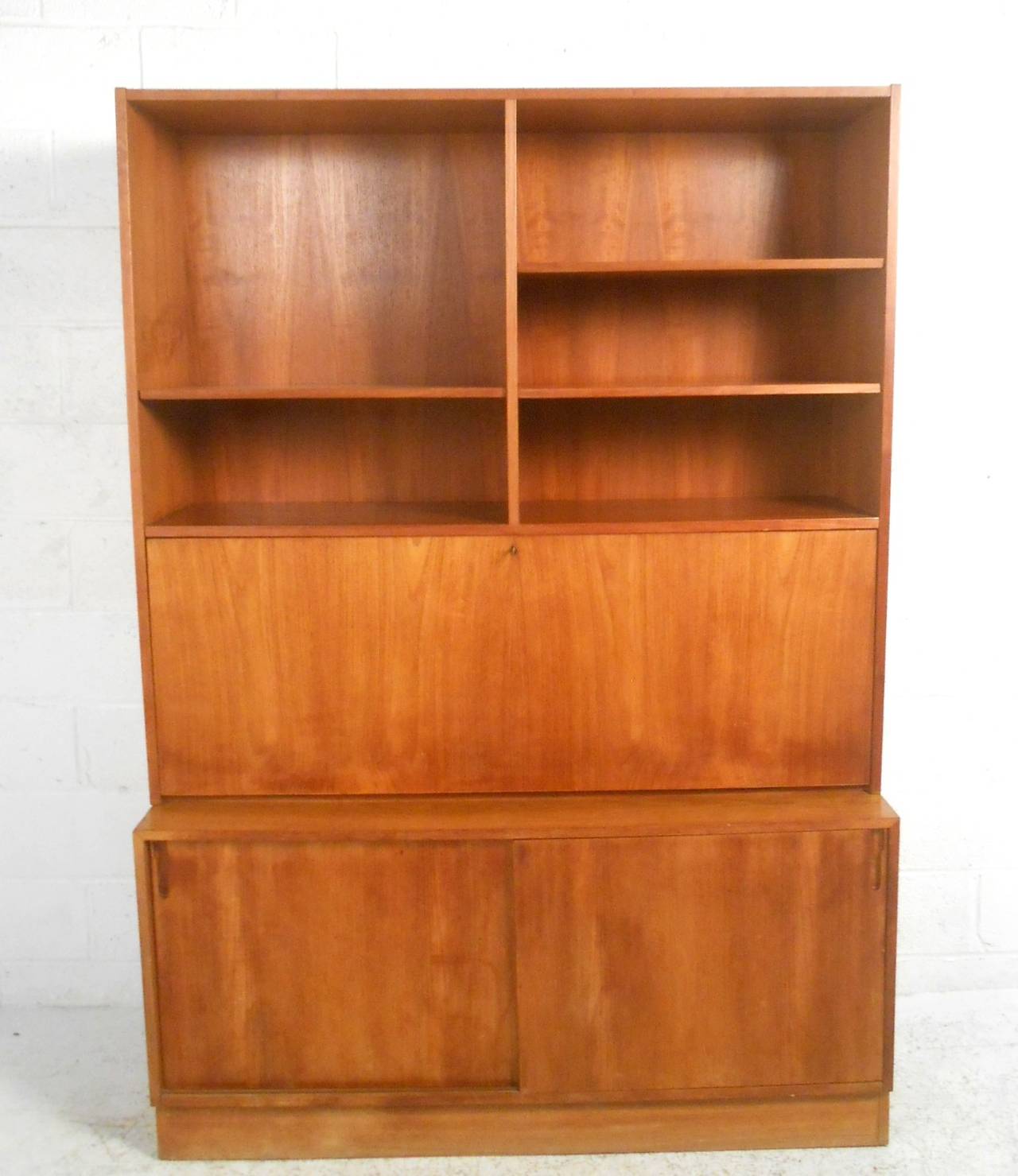 Gorgeous Mid Century Modern Danish Teak Drop Front Secretary