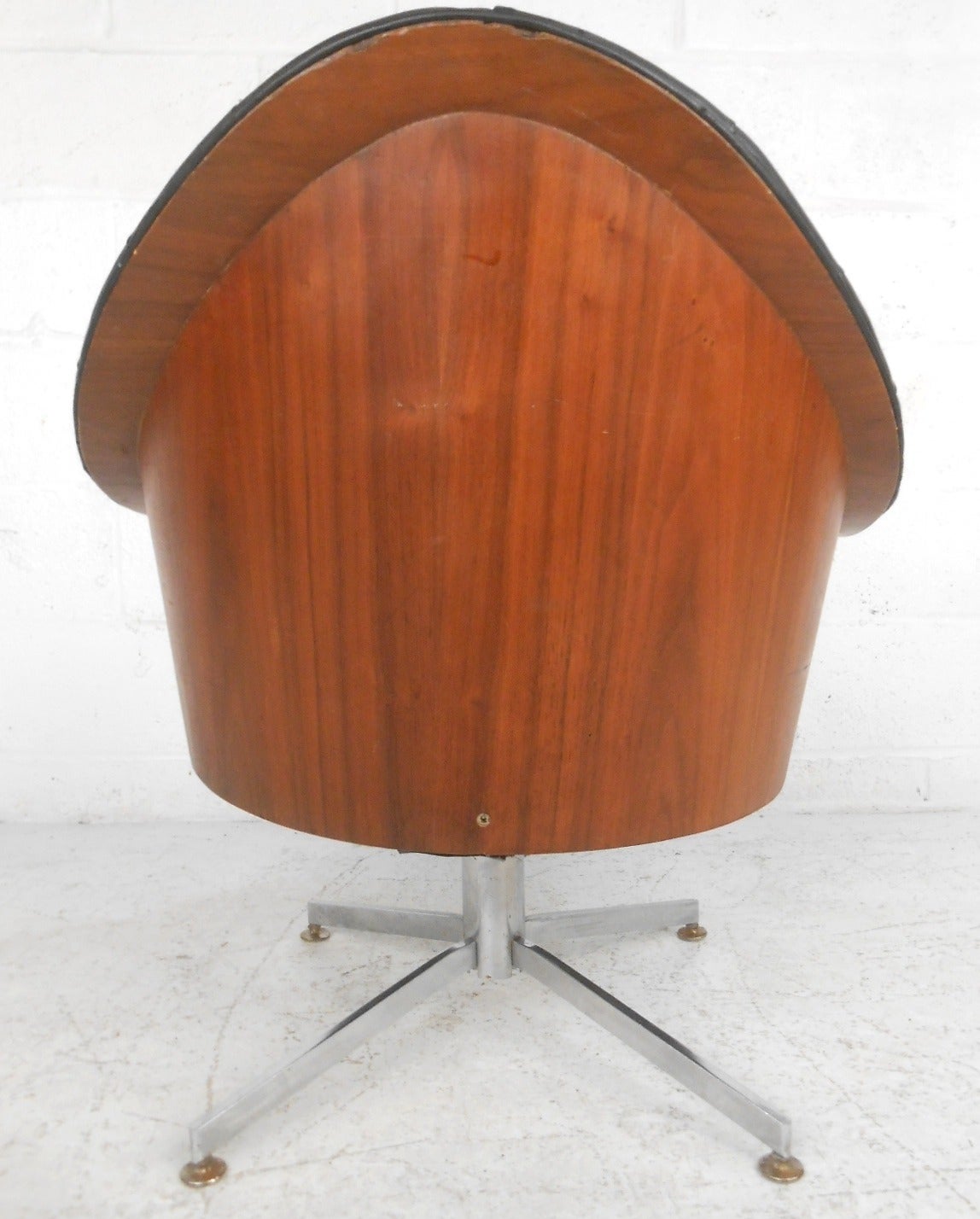 Mid-Century Modern Adrian Pearsall Style Tufted, Swivel Desk Chair 4