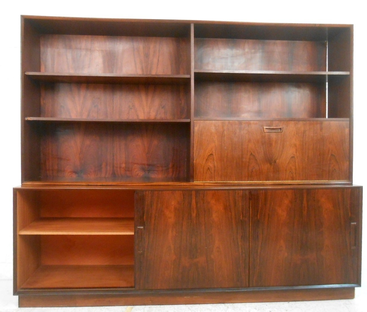 Late 20th Century Danish Rosewood Sideboard with Drop-Front Hutch