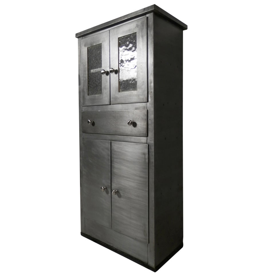 Tall Mid Century Modern Metal Cabinet