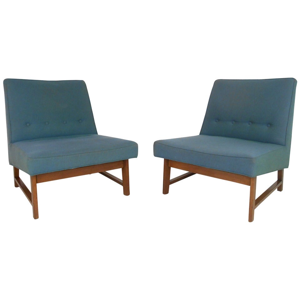 Dunbar Slipper Chairs by Roger Sprunger, Mid-Century Modern