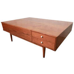 Kipp Stewart Designed Table For Drexel w/ Hidden Storage
