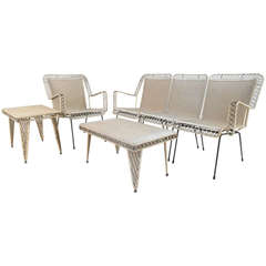 Mid-Century Modern Vintage Spun Fiberglass Patio Set