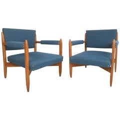 Pair of Unique Mid-Century Modern Maple Lounge Chairs 2