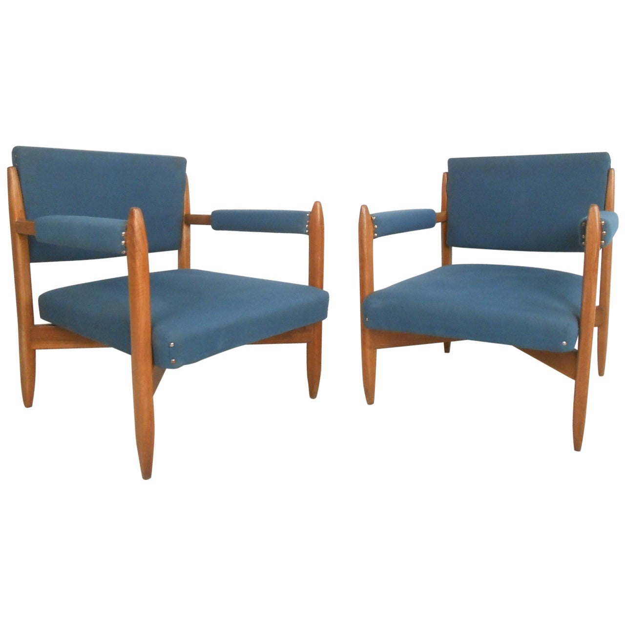 Pair of Vintage Modern Armchairs For Sale
