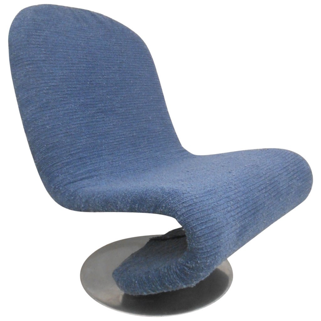 Mid-Century Modern 1-2-3 System Slipper Chair attributed to Verner Panton