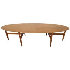 Unique Oval Mid-Century Coffee Table