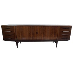 Rosewood Rolling Door Sideboard by Johannes Andersen