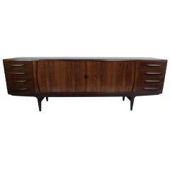 Rosewood Rolling Door Sideboard by Johannes Andersen