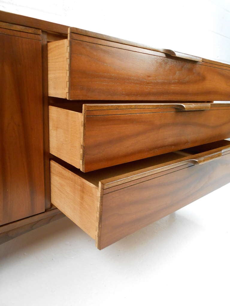 Mid-20th Century Petite Credenza in Mid-Century Walnut