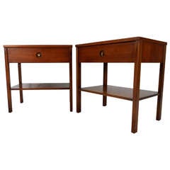 Pair of Mid-Century Walnut End Tables Pair of Mid-Century Walnut End Tables