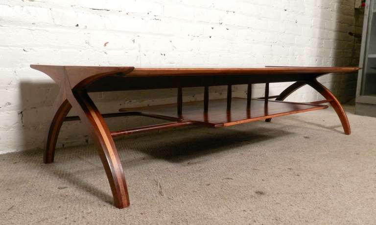 Mid-Century Modern Finely Sculpted Designer Sofa Table