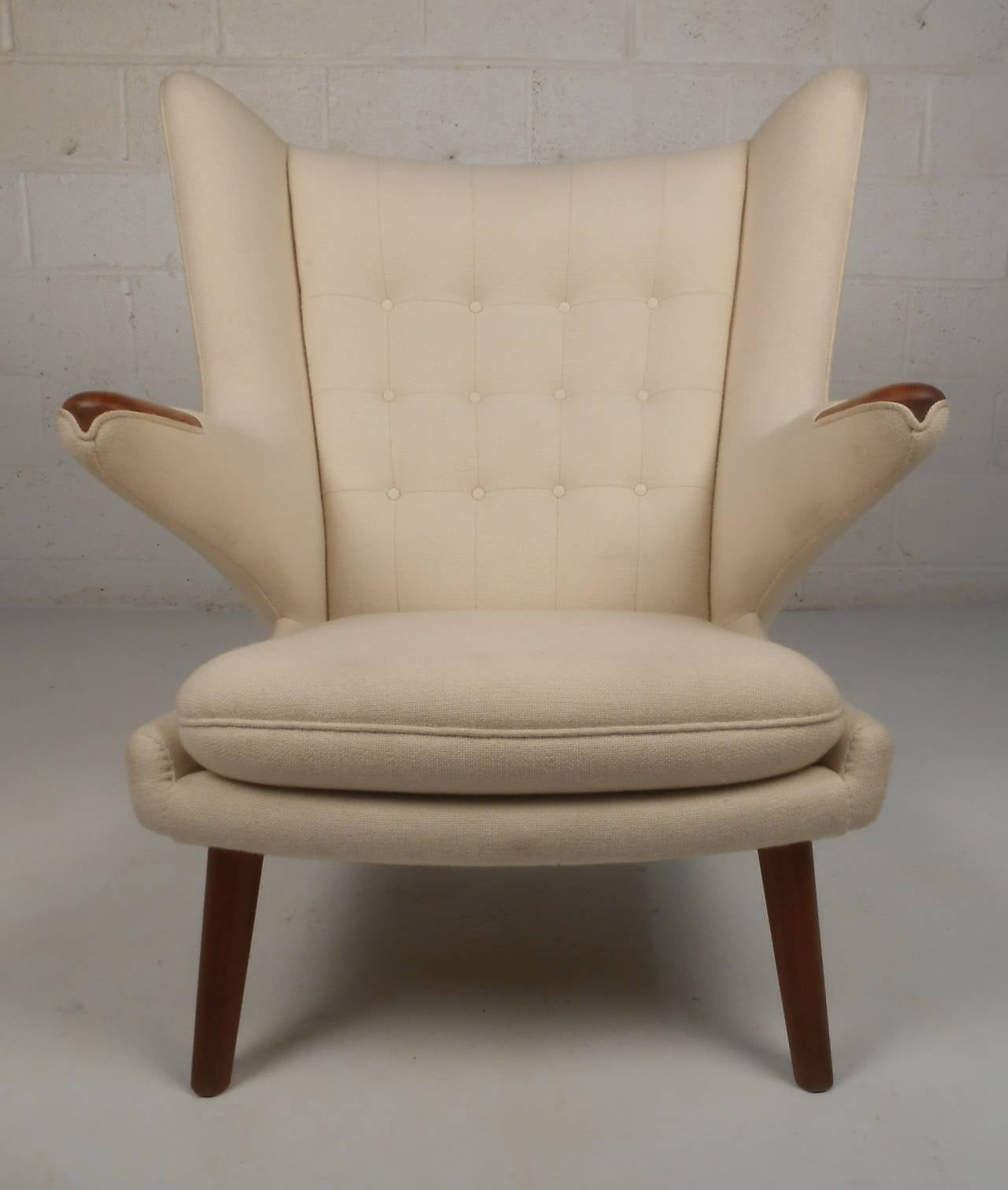 Iconic lounge chair by Hans J. Wegner and produced by A.P. Stolen. Please confirm item location (NY or NJ) with dealer.