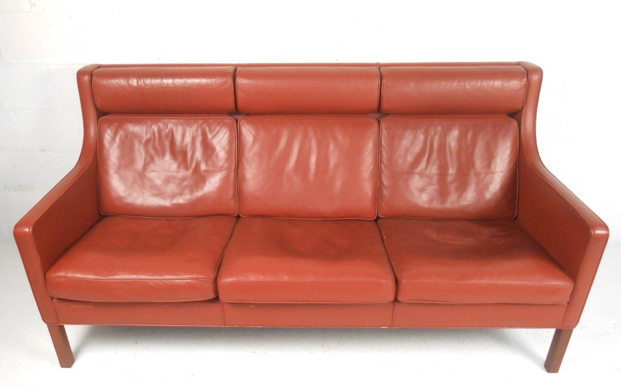 Mid-Century Modern Børge Mogensen Leather Sofa