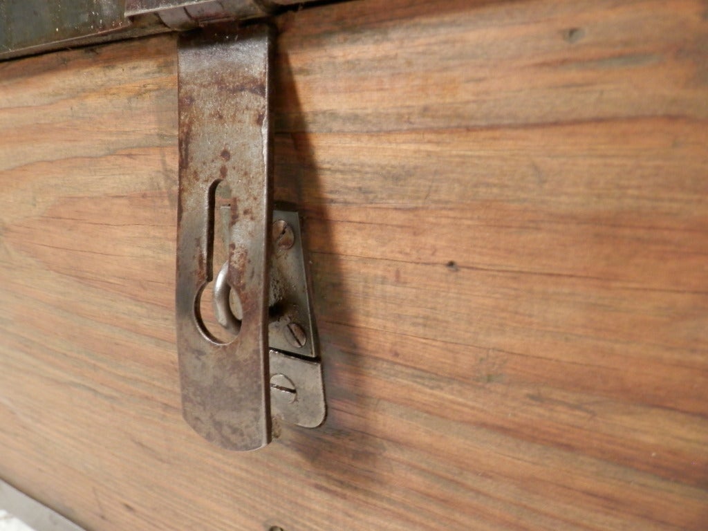 Wood Industrial Metal Oak Ammo Trunk