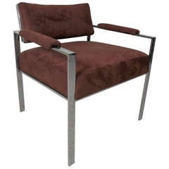 Milo Baughman Style Arm Chair 10