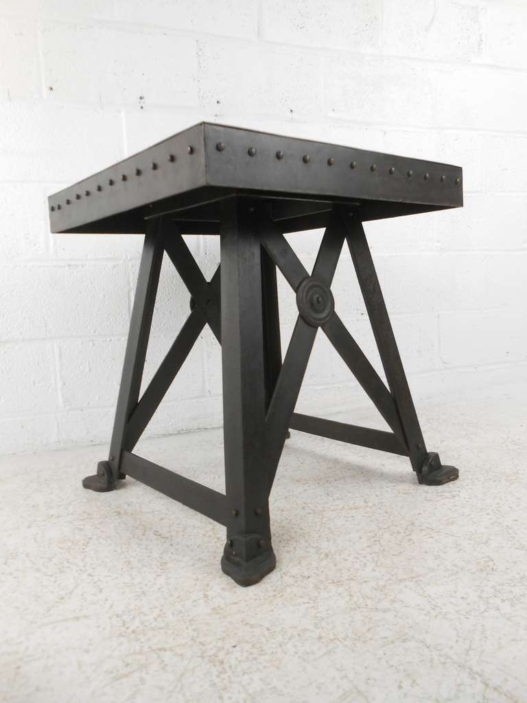 American Mid-Century Modern Industrial End Table