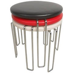 Vintage Modern Italian Stack Stools 5