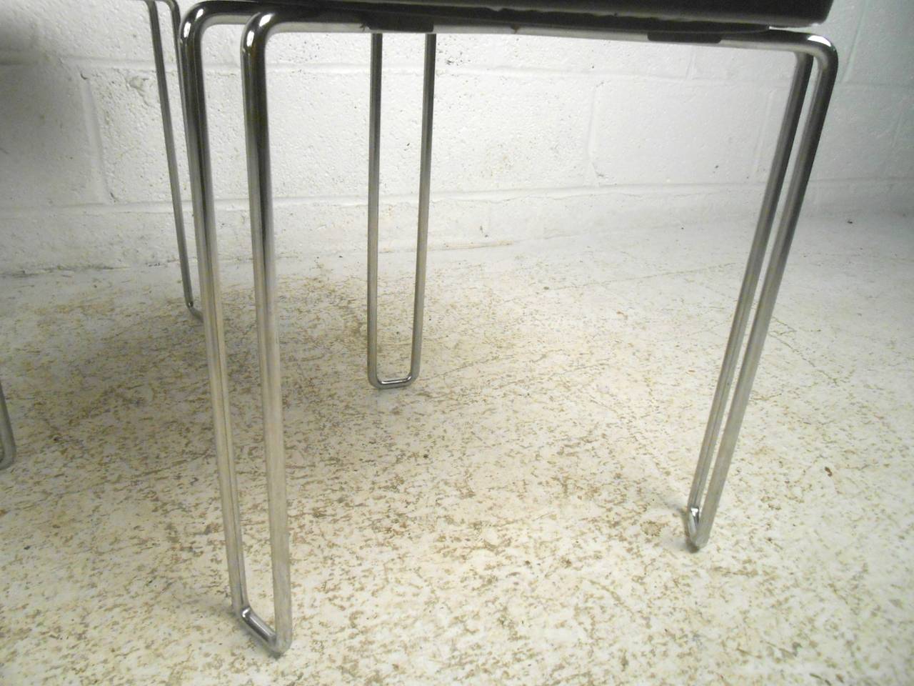 Chrome Vintage Modern Italian Stack Stools