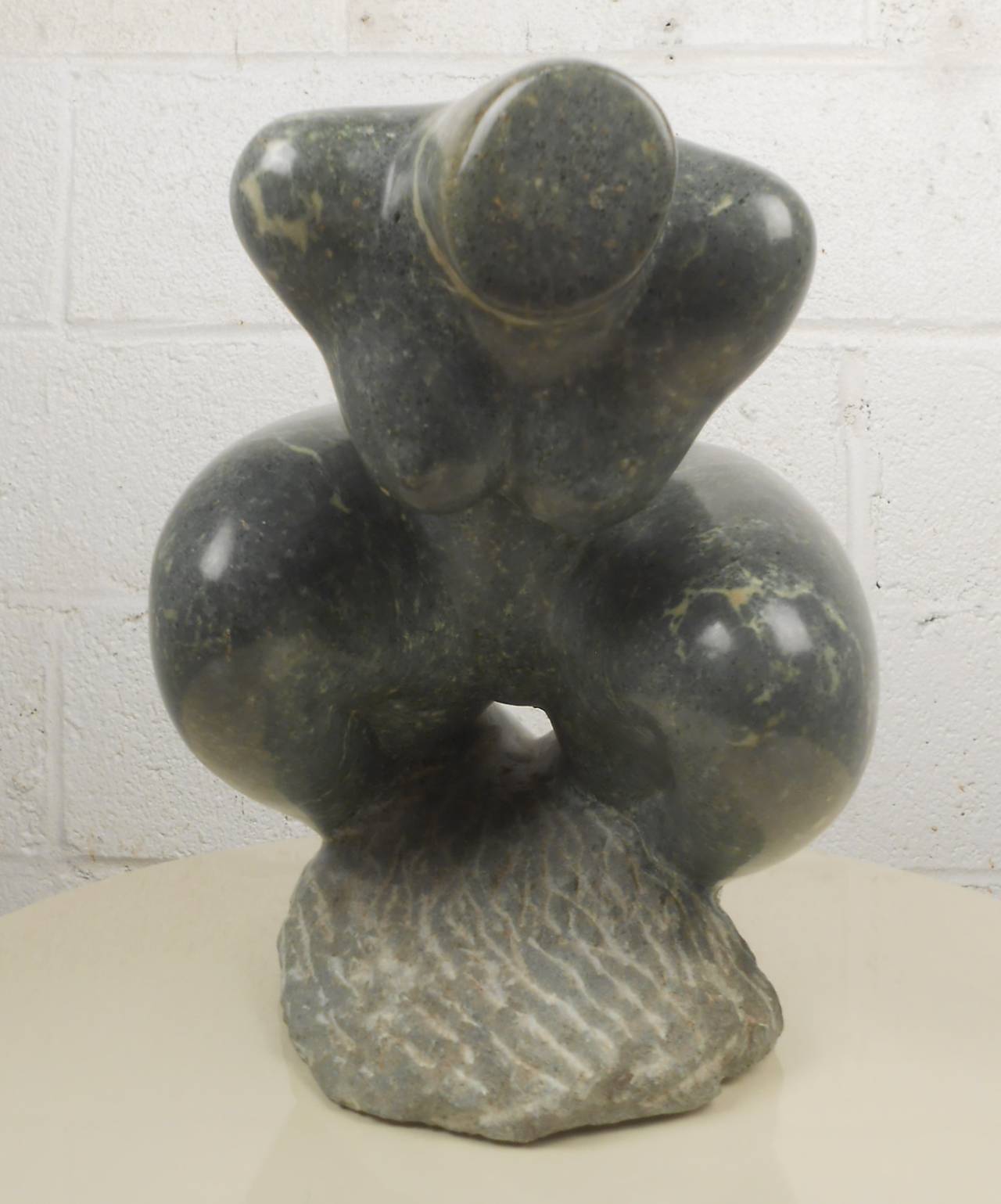 Signed Female Form Marble Sculpture 2