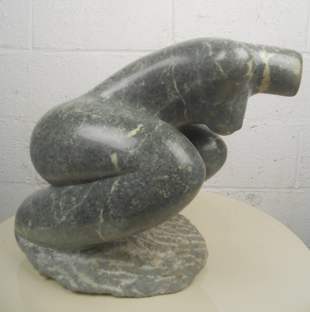 Signed Female Form Marble Sculpture 1