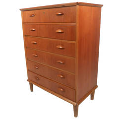 Mid-Century Modern Danish Teak Highboy Dresser