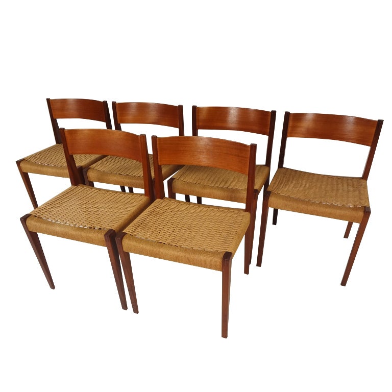 Set of Six Poul Cadovius Teak Pia Chairs