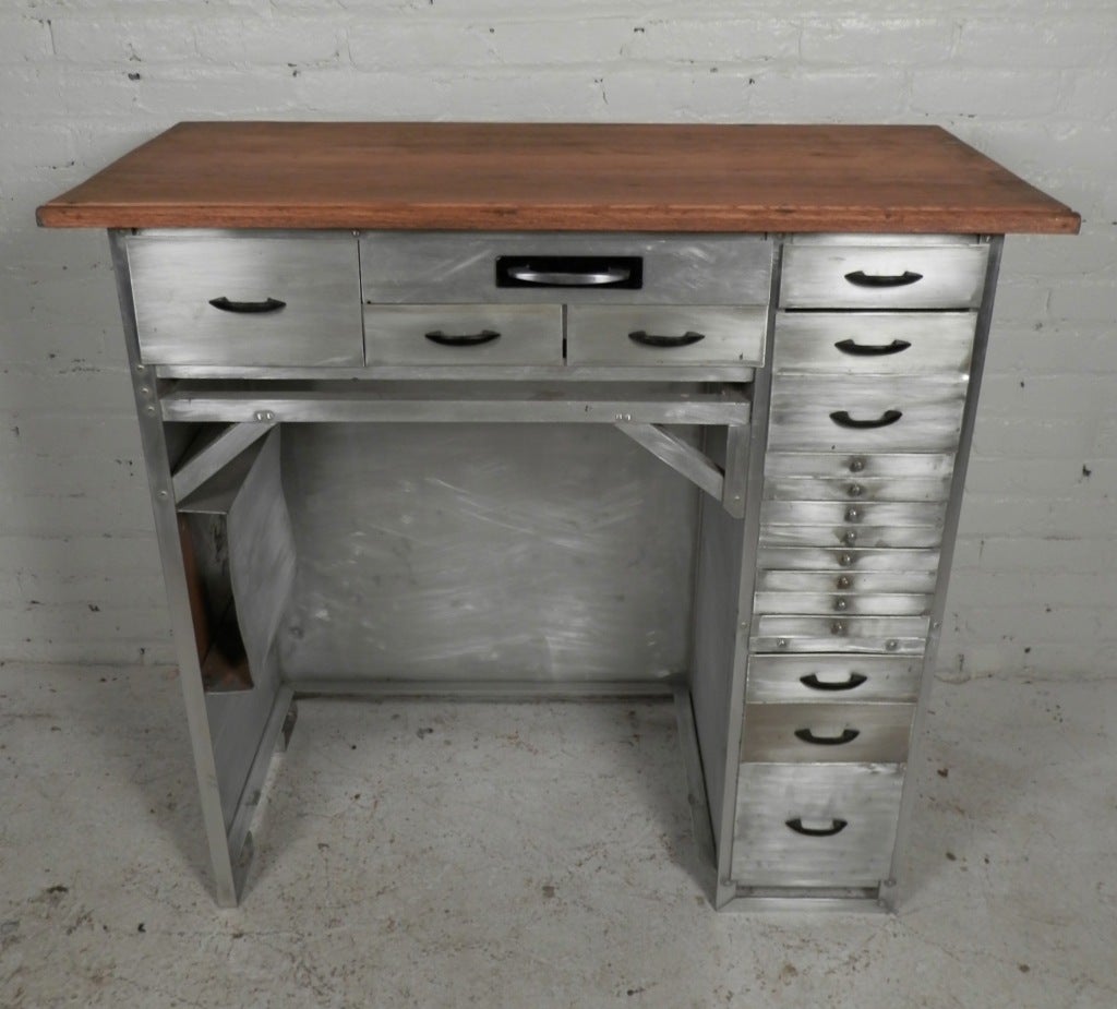 Gorgeous Industrial Metal Watchmaker's Desk