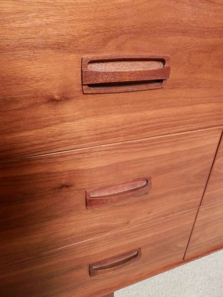 Mid-Century Modern Long Vintage Modern Dresser w/ Offset Drawer Pulls