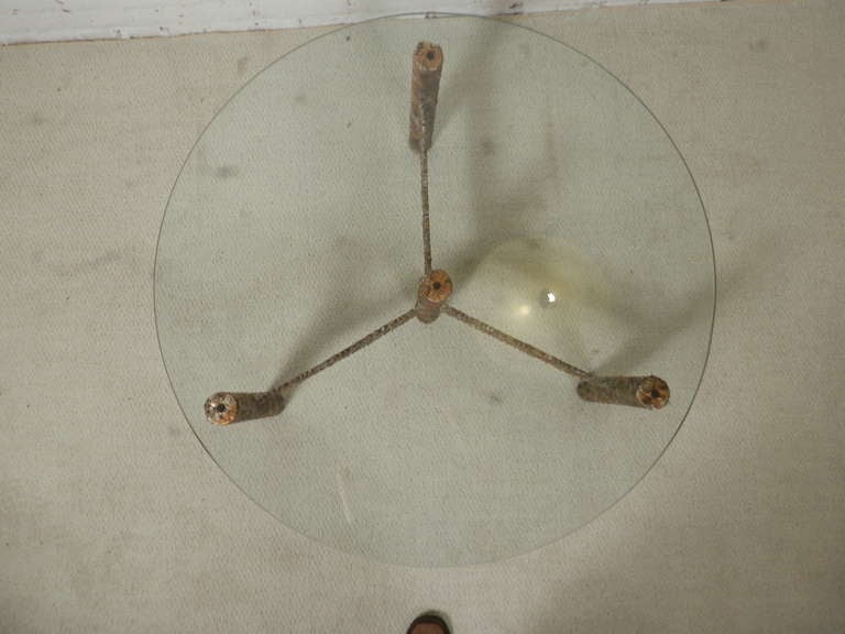 Round Glass Top Coffee Table by Silas Seandel In Good Condition For Sale In Brooklyn, NY