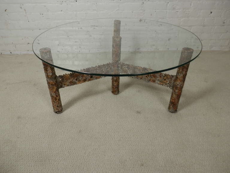 20th Century Round Glass Top Coffee Table by Silas Seandel
